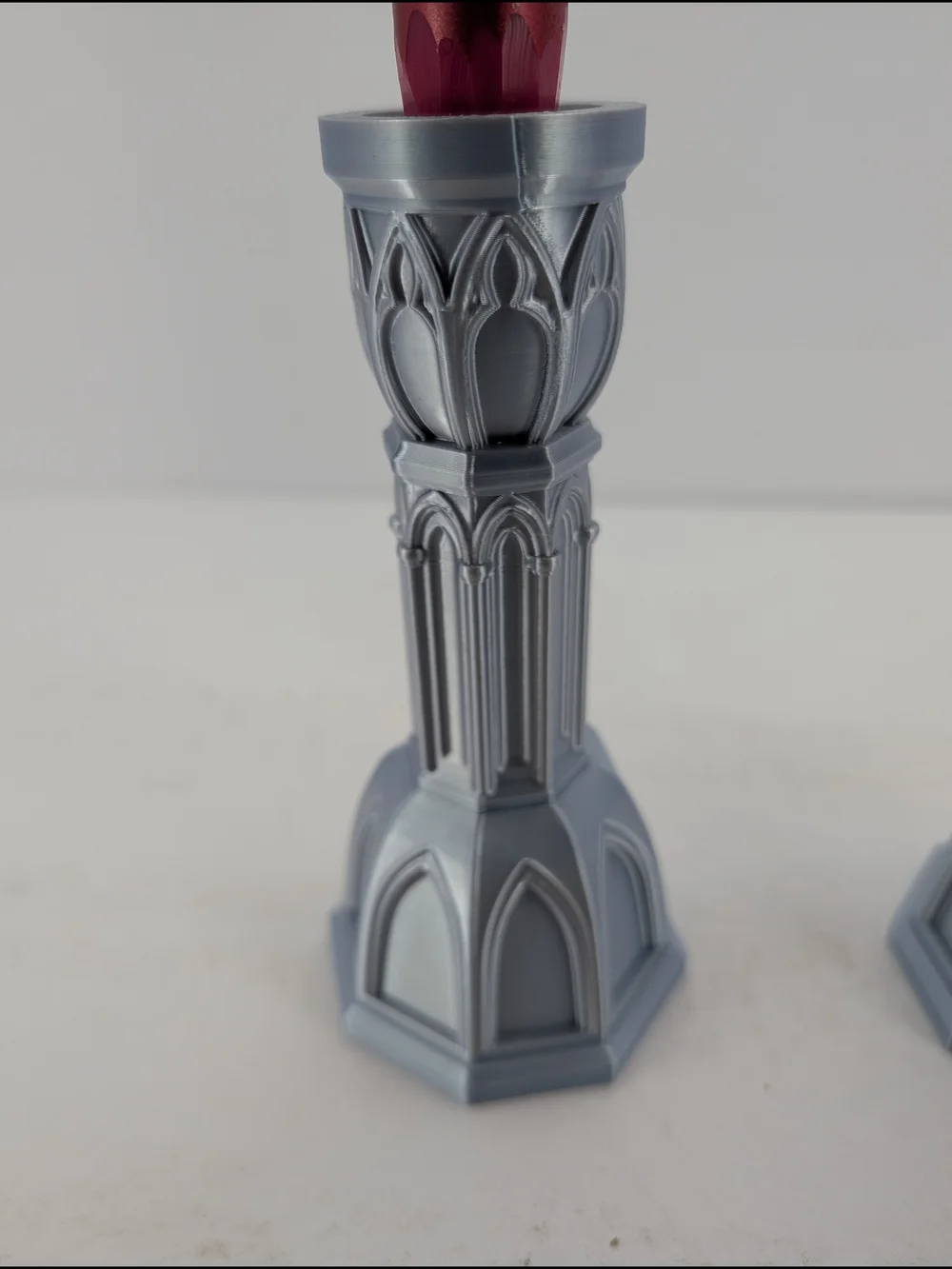 Elegant Silver Gothic-Style Candle Holders